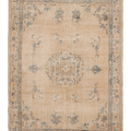 Vintage Isparta Turkish Area Rug 7x10 ft — Beige & Brown Floral