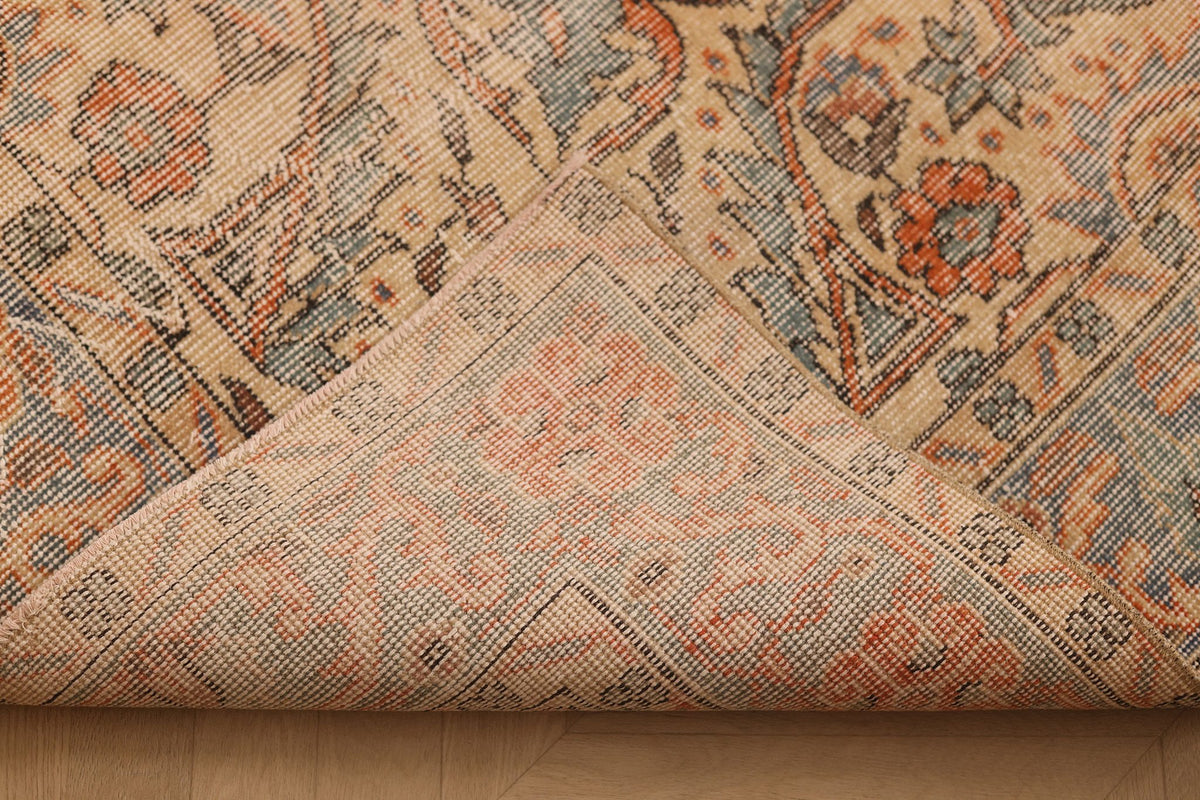 Vintage Isparta Turkish Area Rug 6x10 ft — Red & Beige Floral