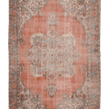 Vintage Isparta Turkish Area Rug 6x10 ft — Red & Beige Floral