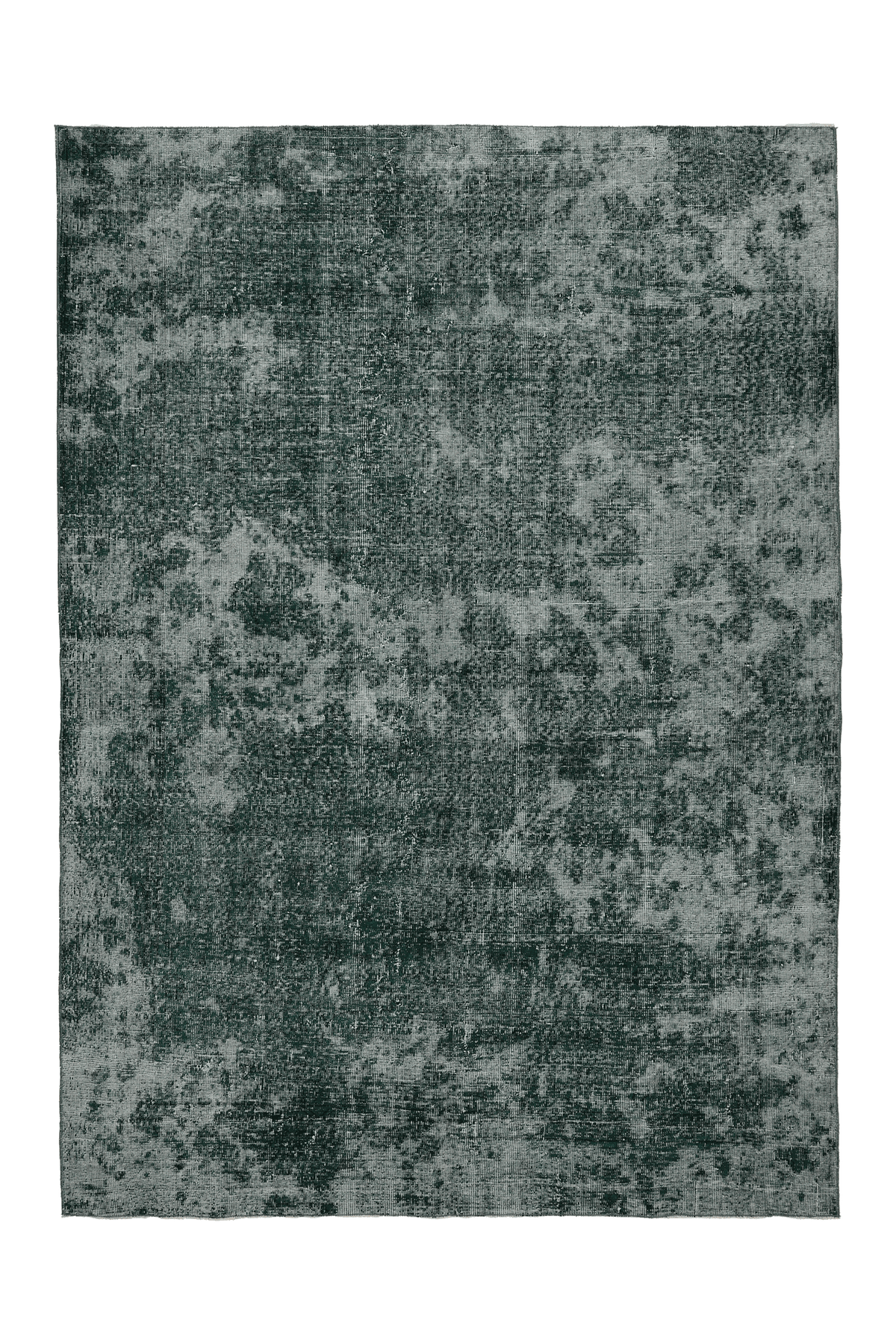 Vintage Isparta Turkish Area Rug 7x10 ft — Green & Gray Overdyed