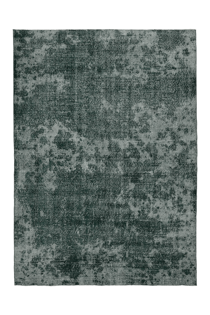 Vintage Isparta Turkish Area Rug 7x10 ft — Green & Gray Overdyed