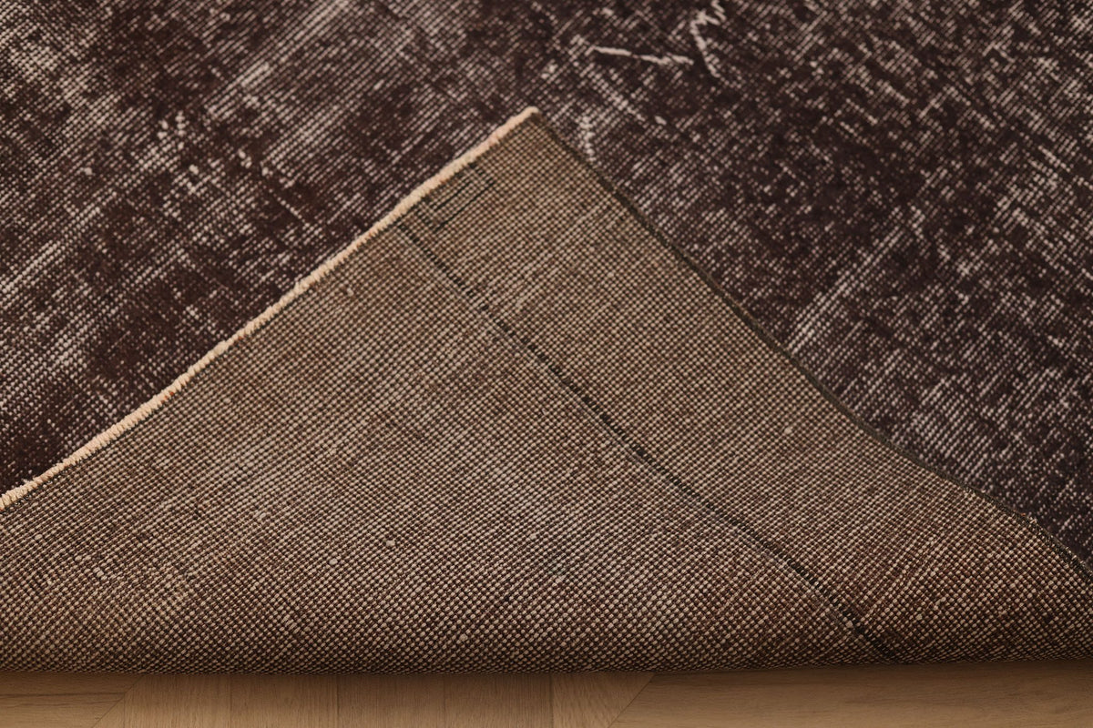 Vintage Isparta Turkish Area Rug 6x8 ft — Brown & Gray Overdyed