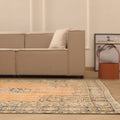 Vintage Manisa Turkish Area Rug 6x10 ft — Orange & Green Floral
