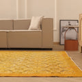 Vintage Isparta Turkish Area Rug 6x10 ft — Orange & Yellow Floral