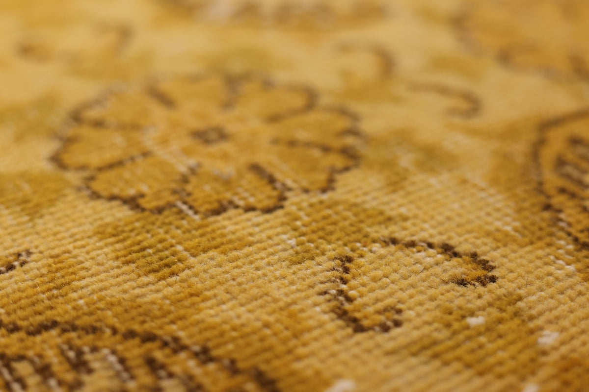 Vintage Isparta Turkish Area Rug 6x10 ft — Orange & Yellow Floral