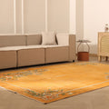 Vintage Isparta Turkish Area Rug 7x10 ft — Orange & Beige Floral