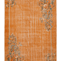Vintage Isparta Turkish Area Rug 7x10 ft — Orange & Beige Floral