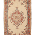 Vintage Isparta Turkish Area Rug 6x10 ft — Beige & Red Floral