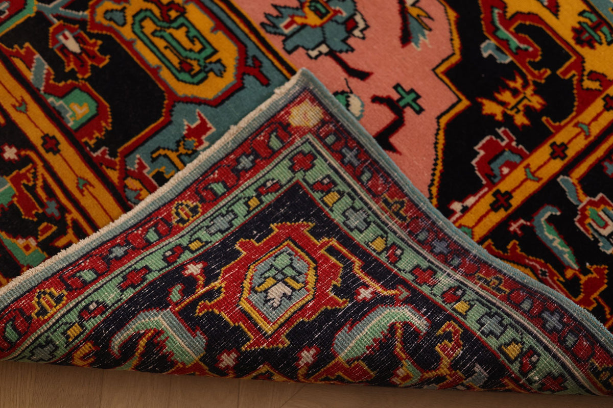 Vintage Konya Turkish Area Rug 6x11 ft — Pink & Blue Floral