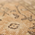 Vintage Isparta Turkish Area Rug 7x9 ft — Beige & Brown Floral