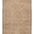 Vintage Isparta Turkish Area Rug 7x9 ft — Beige & Brown Floral