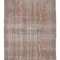 Vintage Isparta Turkish Area Rug 6x9 ft — Brown & Gray Floral