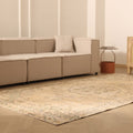 Vintage Manisa Turkish Area Rug 5x10 ft — Beige & Brown Floral