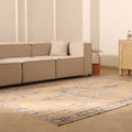 Vintage Manisa Turkish Area Rug 6x9 ft — Orange & Blue Floral