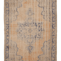 Vintage Manisa Turkish Area Rug 6x9 ft — Orange & Blue Floral