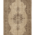 Vintage Isparta Turkish Area Rug 5x9 ft — Beige & Brown Floral