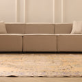 Vintage Manisa Turkish Area Rug 6x10 ft — Orange & Beige Floral