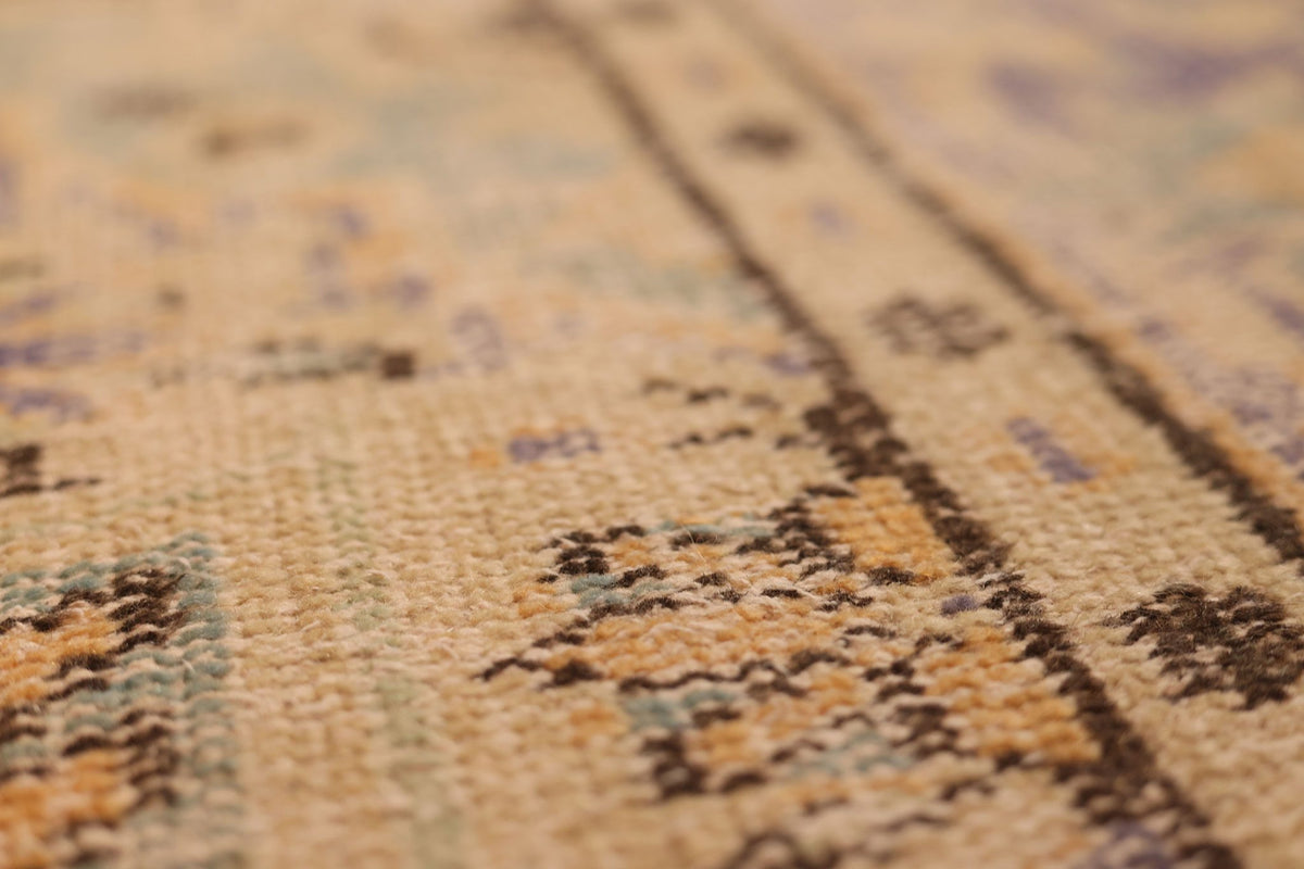 Vintage Manisa Turkish Area Rug 6x10 ft — Orange & Beige Floral