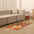 Vintage Malatya Turkish Doormat 2x4 ft — Orange & Brown Geometric (No. 34078)
