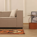 Vintage Malatya Turkish Doormat 2x4 ft — Orange & Brown Geometric (No. 34078)