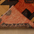 Vintage Malatya Turkish Doormat 2x4 ft — Orange & Brown Geometric (No. 34078)