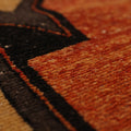 Vintage Malatya Turkish Doormat 2x4 ft — Orange & Brown Geometric (No. 34078)