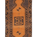 Vintage Malatya Turkish Doormat 2x4 ft — Orange & Brown Geometric (No. 34079)