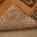 Vintage Malatya Turkish Doormat 2x4 ft — Orange & Brown Geometric (No. 34079)