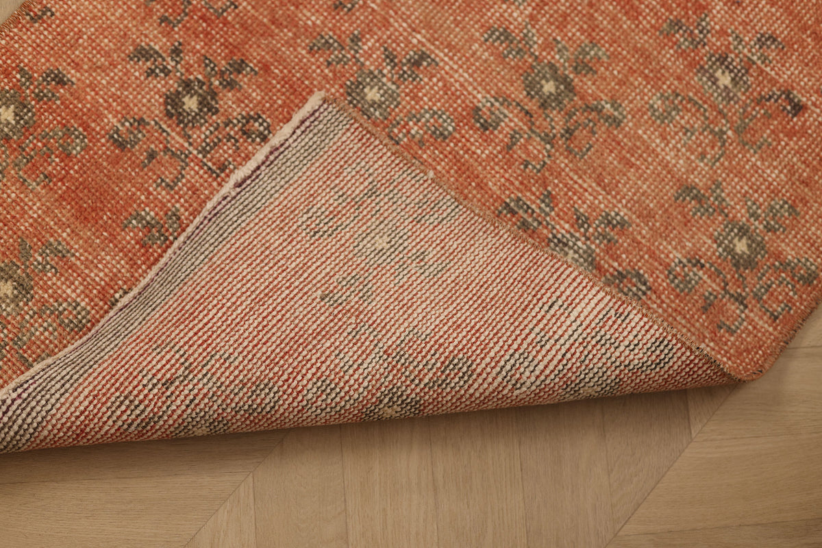 Vintage Malatya Turkish Runner Rug 2x7 ft — Red & Gray Distressed