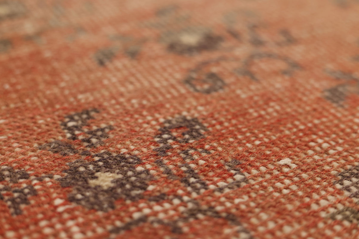 Vintage Malatya Turkish Runner Rug 2x7 ft — Red & Gray Distressed