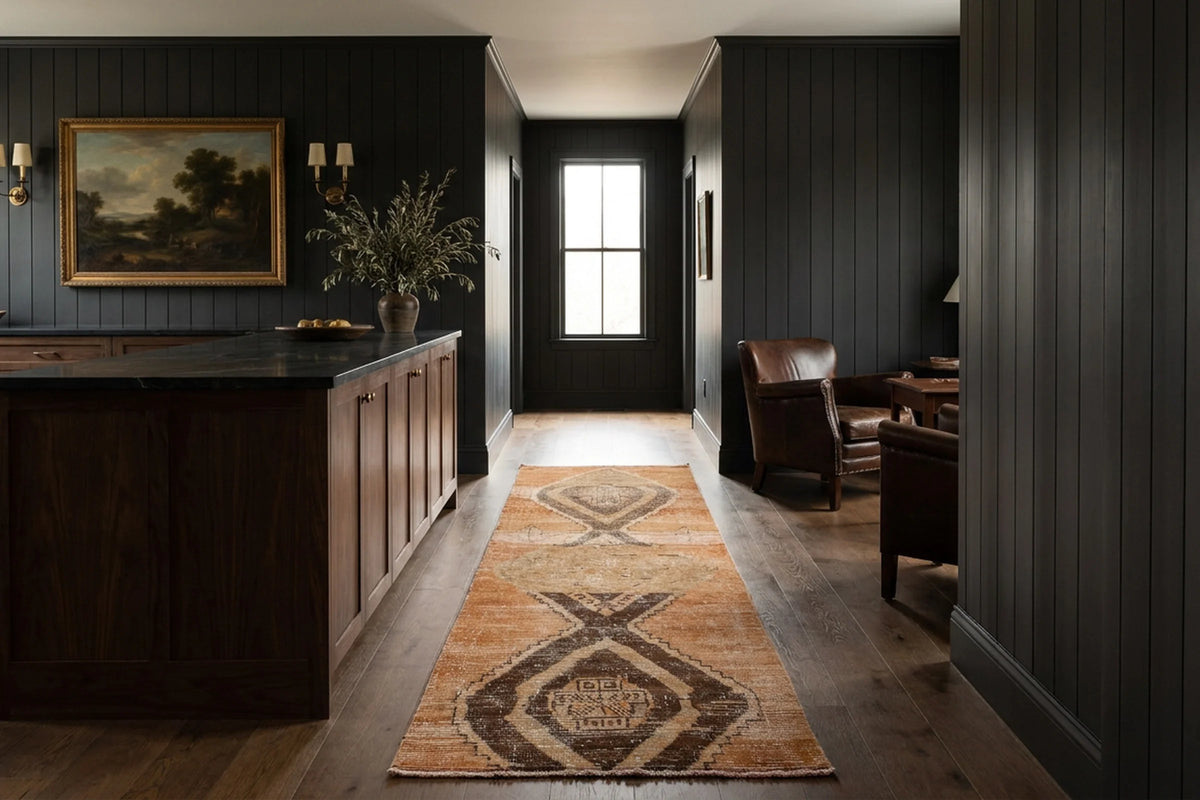 Turkish Runner Rug in a styled room