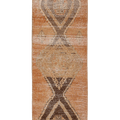 Vintage Malatya Turkish Runner Rug 2x6 ft — Orange & Brown Geometric