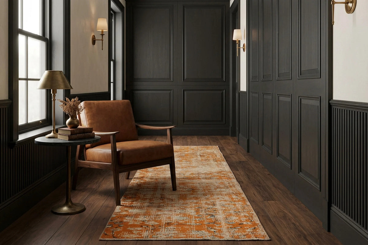 Turkish Runner Rug in a styled room