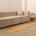 Vintage Manisa Turkish Runner Rug 1x6 ft — Orange & Beige Distressed