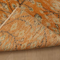 Vintage Manisa Turkish Runner Rug 1x6 ft — Orange & Beige Distressed