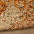 Vintage Manisa Turkish Runner Rug 1x7 ft — Orange & Beige Distressed