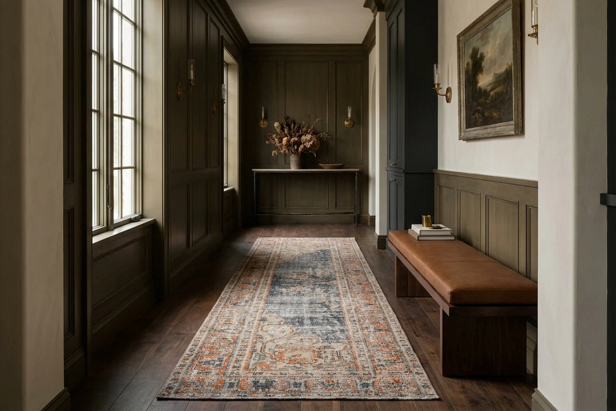 Turkish Runner Rug in a styled room