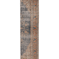 Vintage Manisa Turkish Runner Rug 1x9 ft — Gray & Orange Distressed