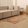 Vintage Malatya Turkish Doormat 2x3 ft — Orange & Brown Distressed