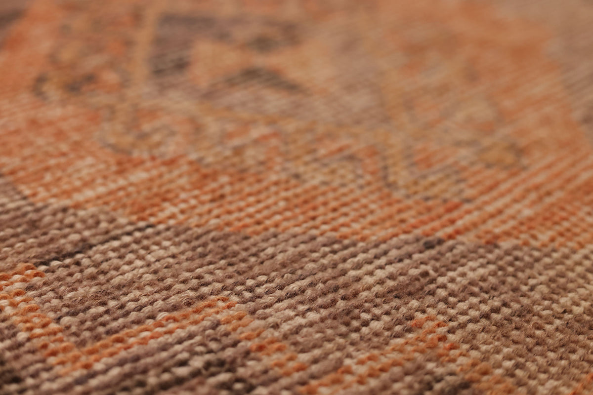 Vintage Malatya Turkish Doormat 2x3 ft — Orange & Brown Distressed