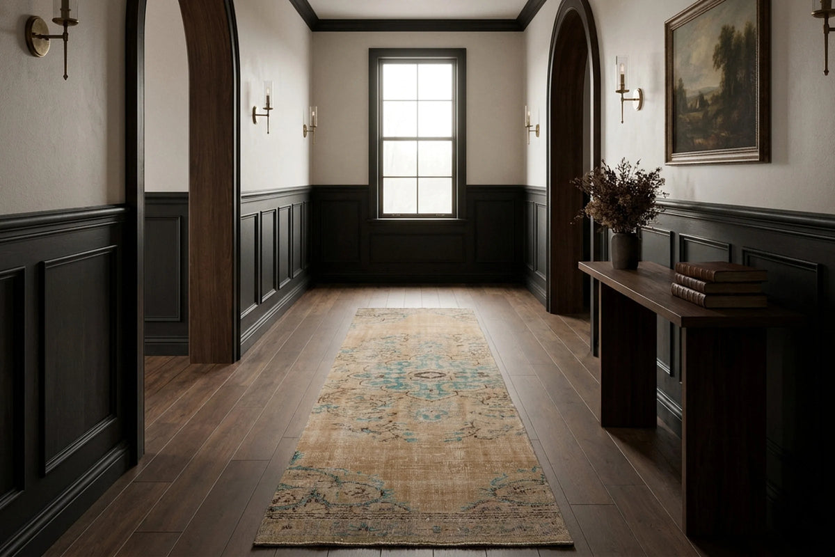 Turkish Runner Rug in a styled room