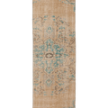 Vintage Manisa Turkish Runner Rug 2x8 ft — Beige & Blue Distressed