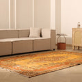 Vintage Isparta Turkish Area Rug 6x9 ft — Orange & Brown Floral