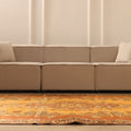 Vintage Isparta Turkish Area Rug 6x9 ft — Orange & Brown Floral