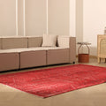Vintage Isparta Turkish Area Rug 6x9 ft — Red Overdyed