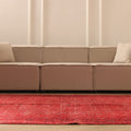 Vintage Isparta Turkish Area Rug 6x9 ft — Red Overdyed