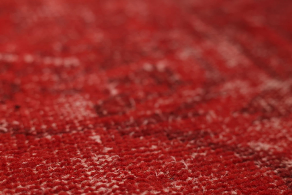 Vintage Isparta Turkish Area Rug 6x9 ft — Red Overdyed