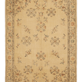 Vintage Isparta Turkish Area Rug 7x11 ft — Beige & Brown Floral