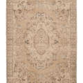 Vintage Isparta Turkish Area Rug 7x10 ft — Beige & Brown Floral