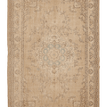 Vintage Isparta Turkish Area Rug 6x10 ft — Beige & Brown Floral